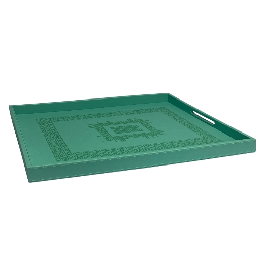 Picture of Shafa Leather Tray Turquoise L