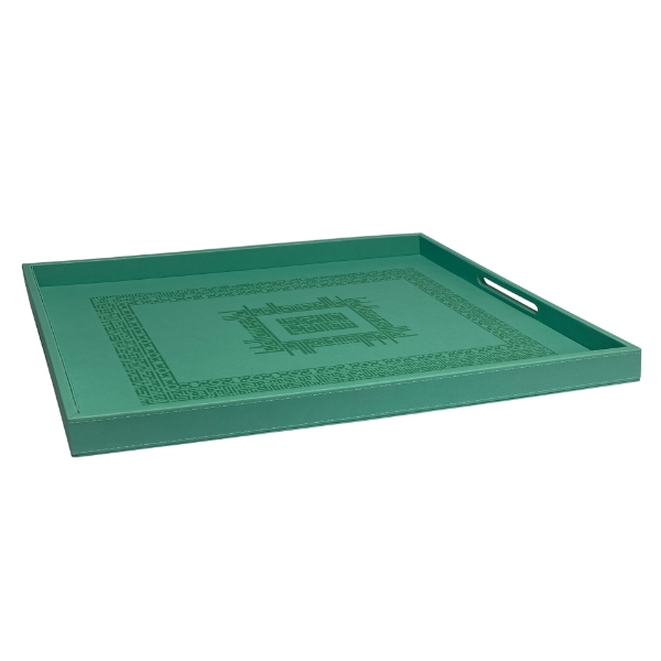 Picture of Shafa Leather Tray Turquoise L